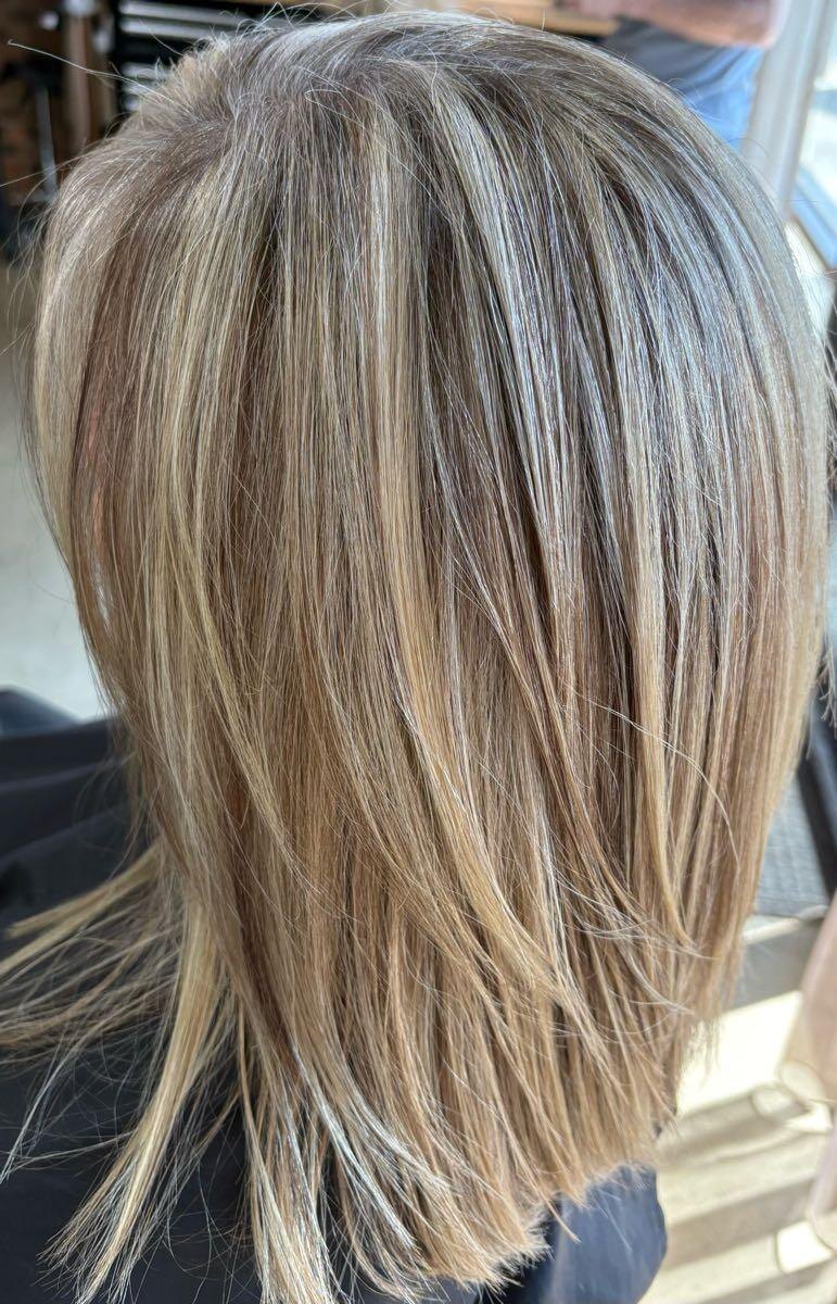 Blended blonde dimensional color by Pandee